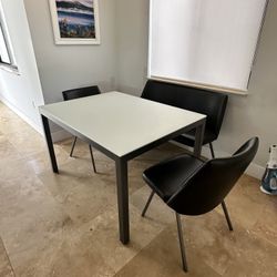 Italian Made Table And Leather Chairs