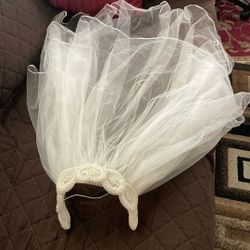 Veil. With Crown. White