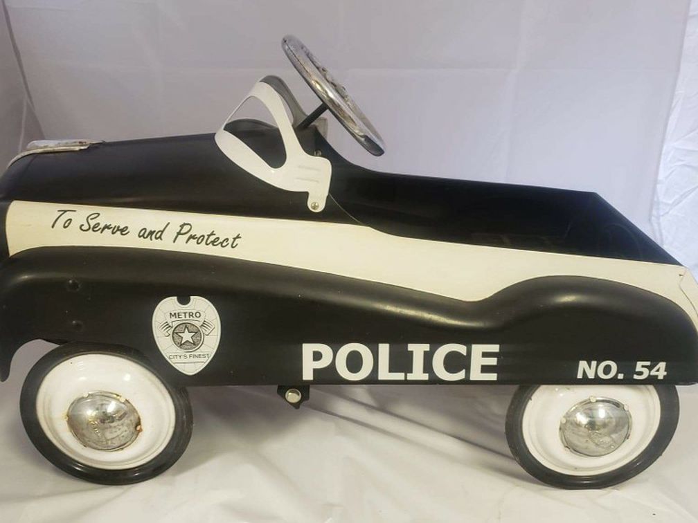 Police Pedal Car Black White