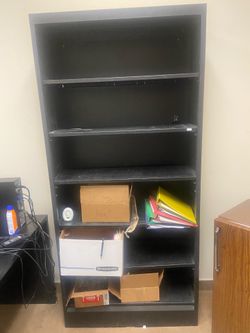Black metal shelf