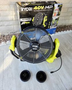 RYOBI 40V 18in Hybrid WHISPER Series Misting Fan