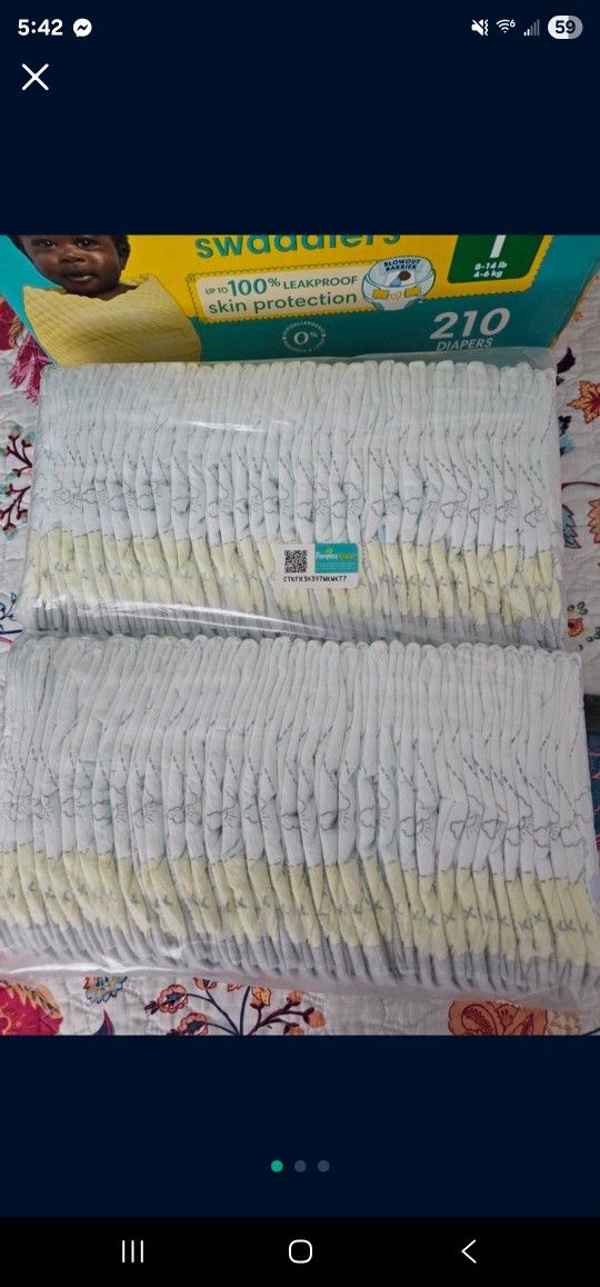 70 New Pampers Diapers Size 1 to Trade For Size 3