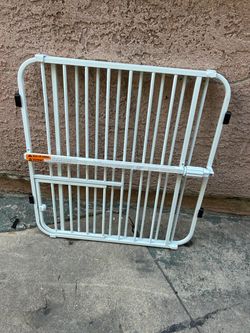 White Metal Safety Gate with Pet Door