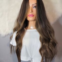 Brown Balayage Synthetic Hair Wig 22" 