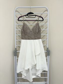 White and Beige Party Dress