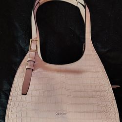 Basically new (without tags but never used) Calvin Klein Quill Soft Croco Shoulder Bag