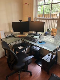 Glass desk