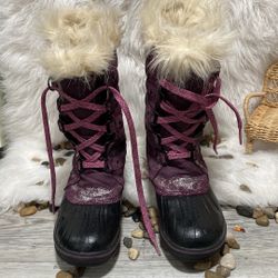 SOREL TALL GIRL'S PURPLE IRIS NY2325-562 SNOW BOOTS YOUTH SIZE 5 WOMEN'S 6.5