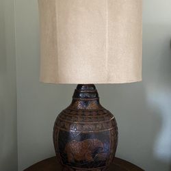 2 Accent Lamps And Shades Mosaic Print Elephant 🐘 and Palmtree Design