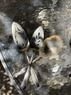Sterling silver plated serving ware from four different companies