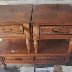 Two End Tables And Coffee Table