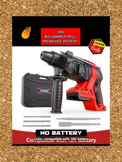 Brushless Rotary Hammer Drill with Case and Bits Milwaukee tools batteries