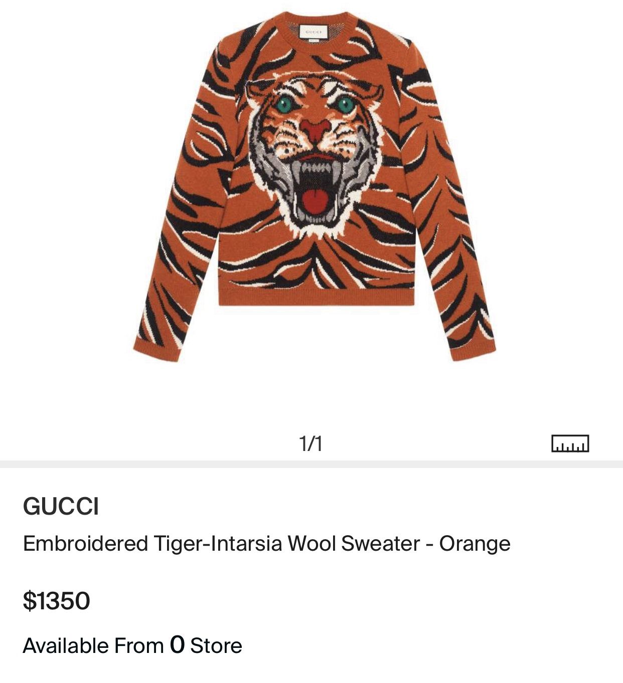 Real Gucci embroidered tiger sweater