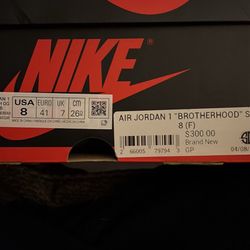 AIR JORDAN 1 “BROTHERHOOD”