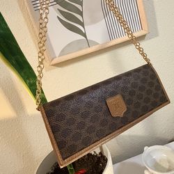 Celine Vintage Triomphe Monogram Wallet on Chain Authentic ✨