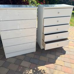 White Chest Five Dresser New 