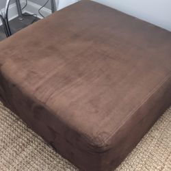 Brown Suede Ottoman