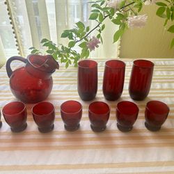 Red Glass Set