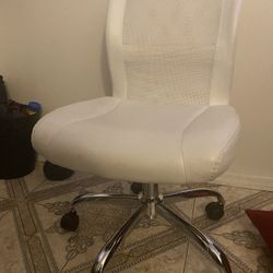 Faux white leather Chair