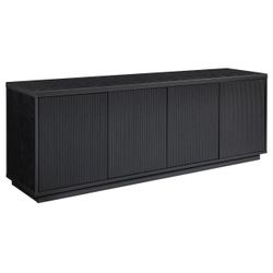 NewBlack Wood Sideboard with Reeded Doors