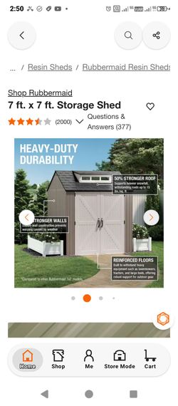 Rubbermaid 7x7 storage shed
