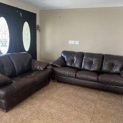 FREE USED Brown Leather Couches