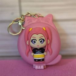 KPop Demon Hunters Huntrix Girls Mira Portable Foldable Hairbrush Keychain w Mirror