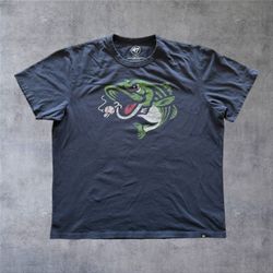 '47 Brand Casting Call Fishing T-Shirt XL Navy Blue Baseball Fish Hook Graphic