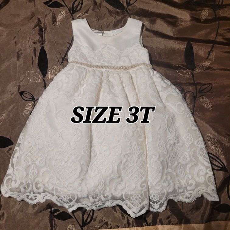 FLOWER GIRL DRESS SIZE 3T NEEDS A LITTLE CLEANING AT TOP
