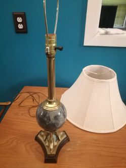 Brass & Marble Dolphin Lamp