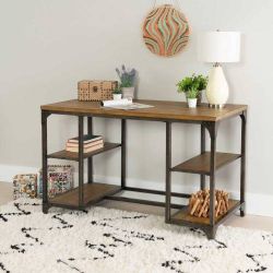 NEW 24 in. Rectangular Wood Brown Benjamin Writing Desk

