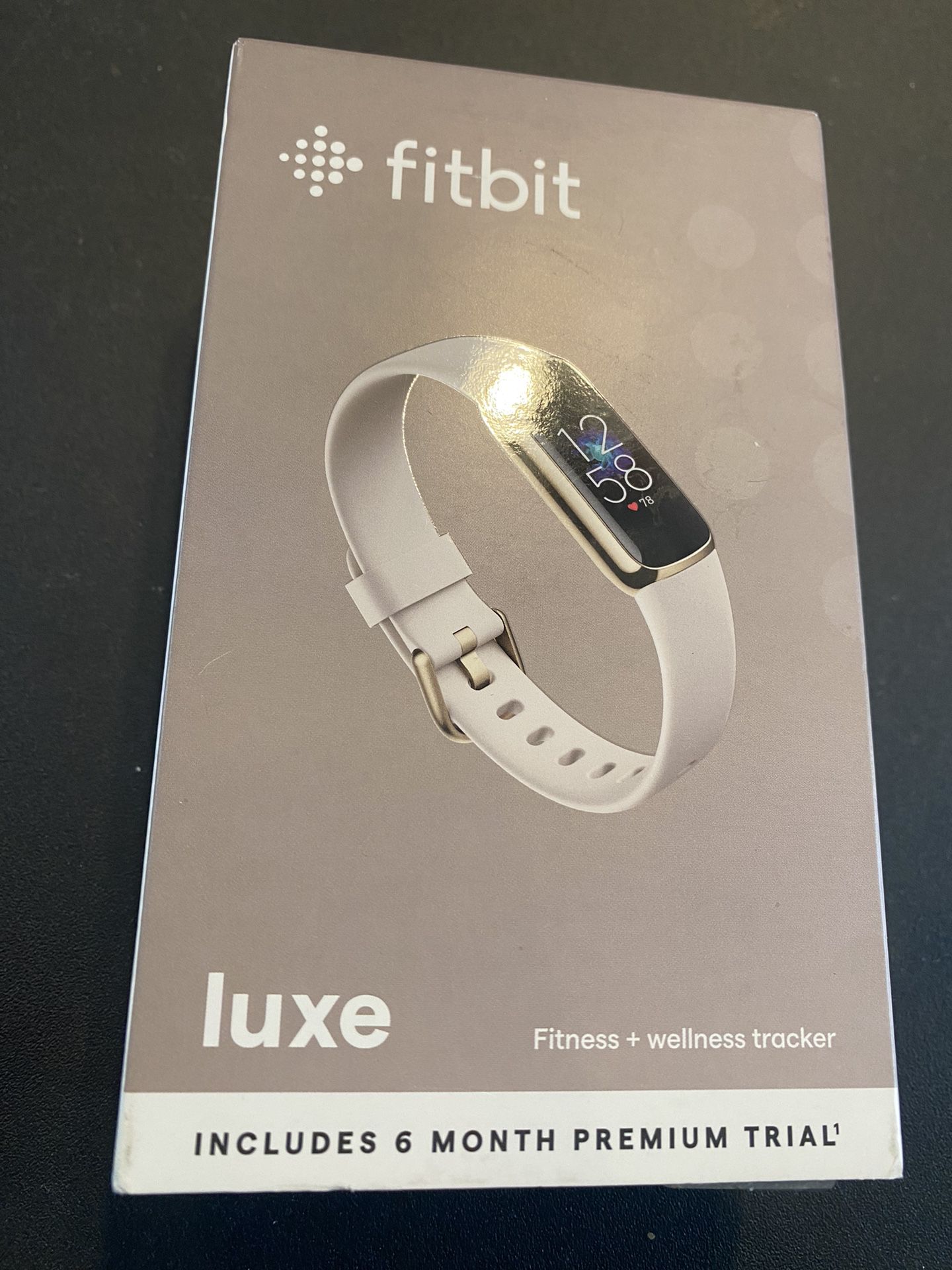 Fitbit Luxe Fitness Tracker Soft Gold W/Lunar White Band