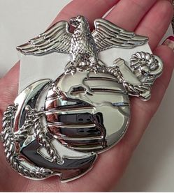 USMC Marine Corps metal Semper Fi badge emblem adhesive back see all pics sold separately SHIPPING AVAILABLE
