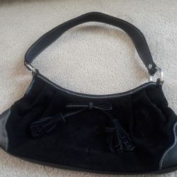 Tiffany & Fred black leather and suede handbag