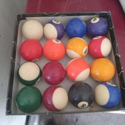 Pool Table Balls And Billiard Chalk