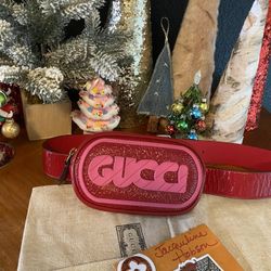 Authentic New Gucci Game Patch Belt Bag Sling Fanny Patent Leather $700
