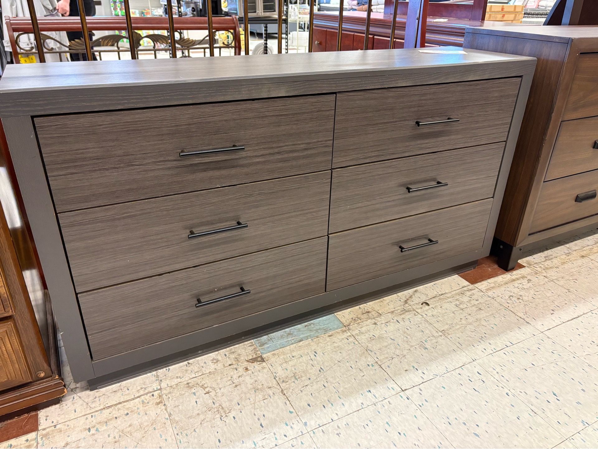 Gray 6 Drawer Dresser