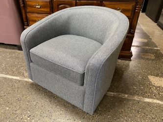 ROOM & BOARD Amos Light Blue Swivel Arm Chair
