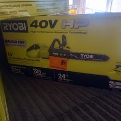 Ryobi 40 Volt Chainsaw With Battery And Charger