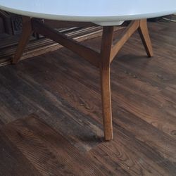 MCM White And Walnut Coffee Table