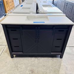 “48” Expresso Bath Vanity and Quartz Countertop in White  $549 