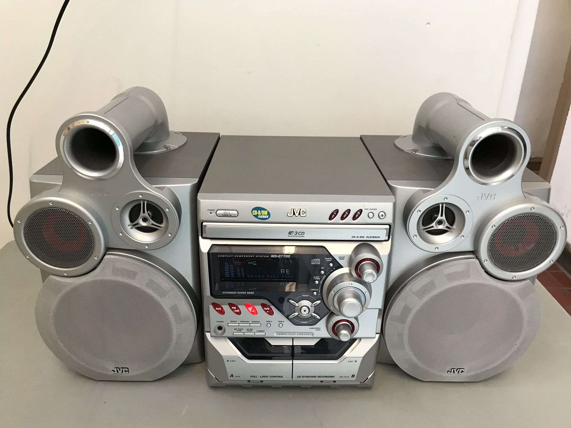 JVC MX-GT700 Tube Stereo System 3-CD, FM/AM Radio, Dual Cassette & AUX Input
