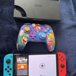 Nintendo Switch Bundle – Joy-Cons, Controllers, Charger + Mario Games – Barely Used