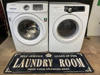 Samsung Front Load Washer And Electric Dryer Set White 🛡️ 30-Day Warranty