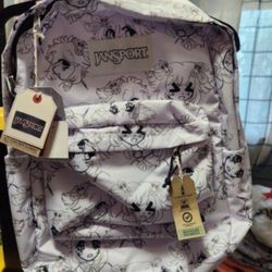 White Anime Jansport School Backpack