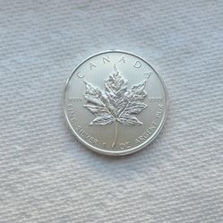 2012, $5 Silver Canadian Maple Leaf