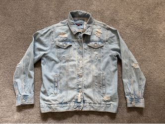 Size S - Tommy Hilfiger Distressed Light Denim Jean Jacket