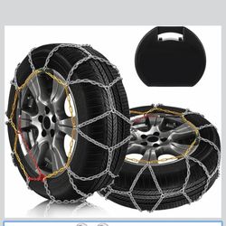 KN140 Snow Chains Quick Easy Installation,Tire Traction Chain for Car Pickup Trucks SUV, Thickening Tire Width 235 245 255 265 275(15"16"17"18"19"20")