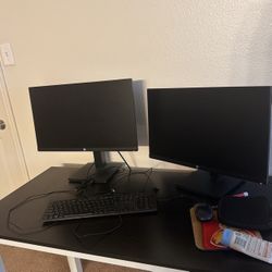 Monitors + Keyboard