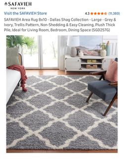Area Rug-Grey and White